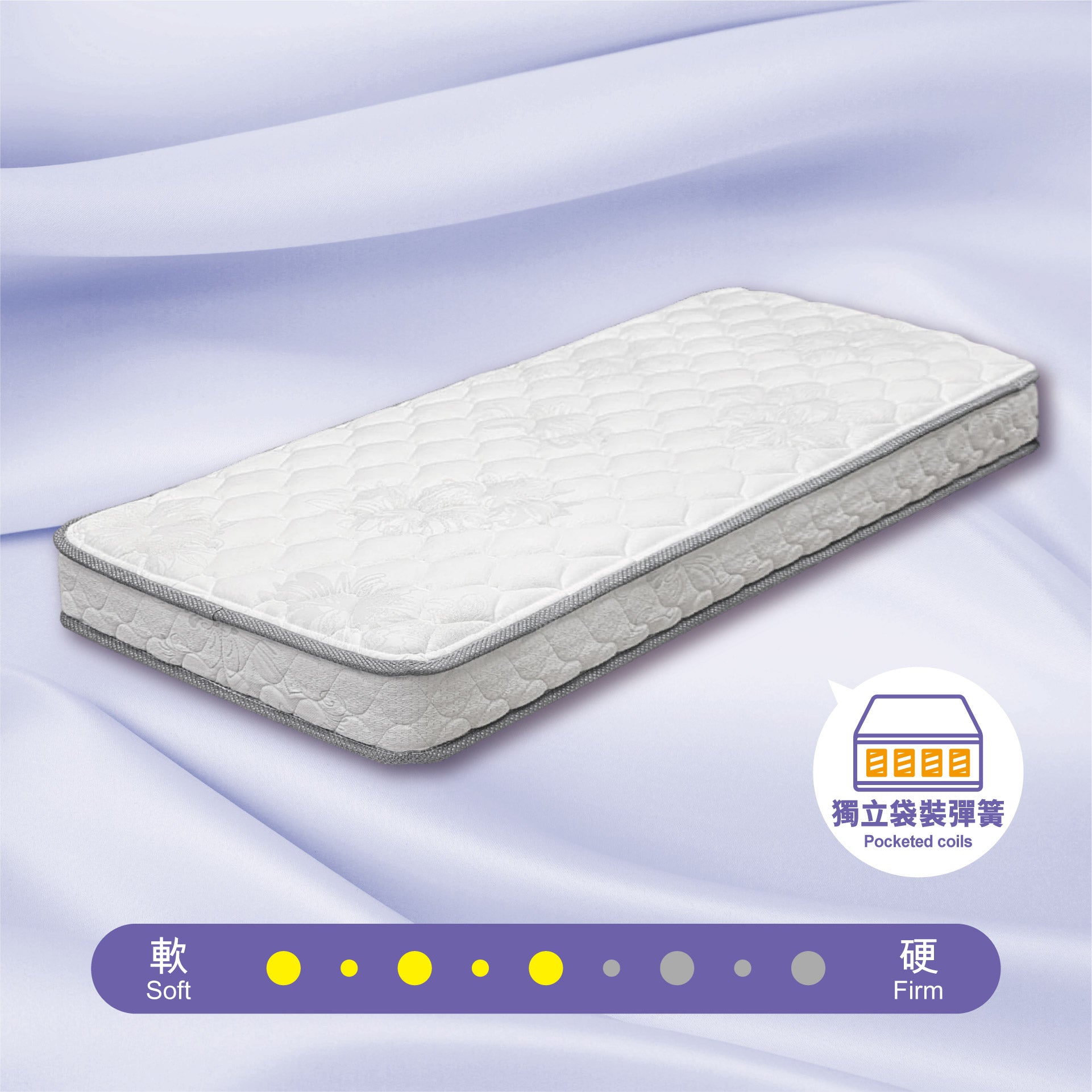 威明頓獨立袋裝彈簧床褥 (6.5")