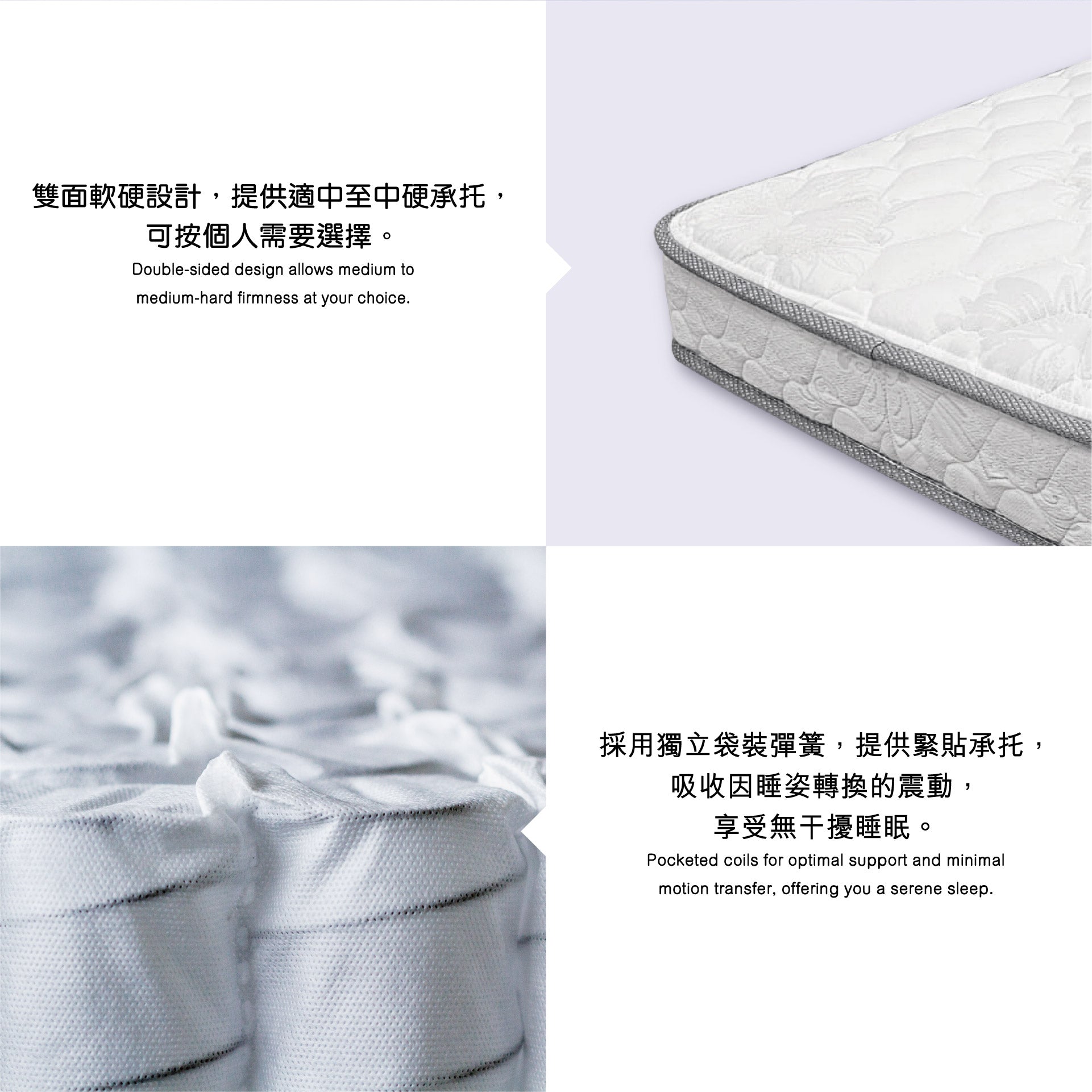 威明頓獨立袋裝彈簧床褥 (6.5")