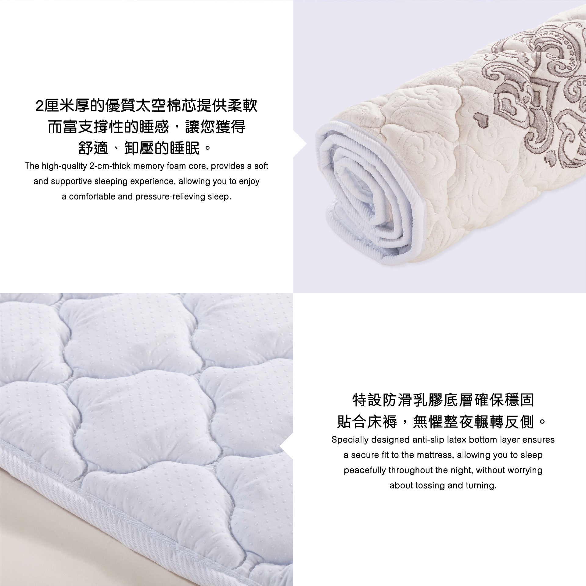 Ultra-Thin Memory Foam Topper