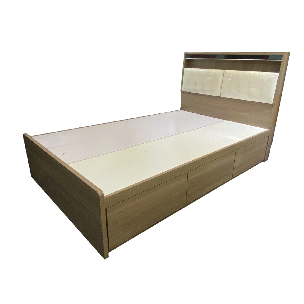 Hickory Bed Frame with Storage