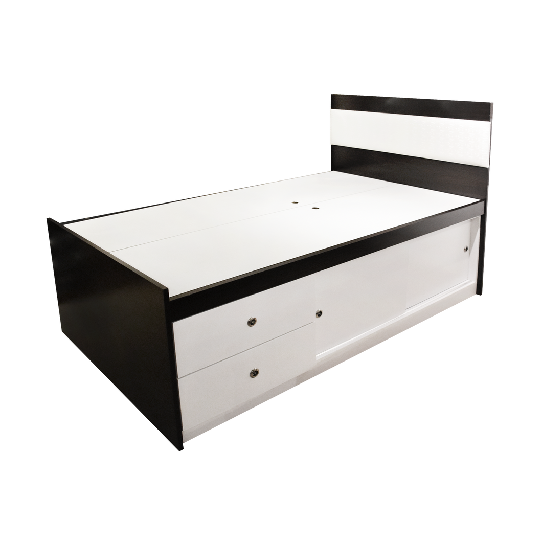 2-drawer Bed Frame with Sliding Doors